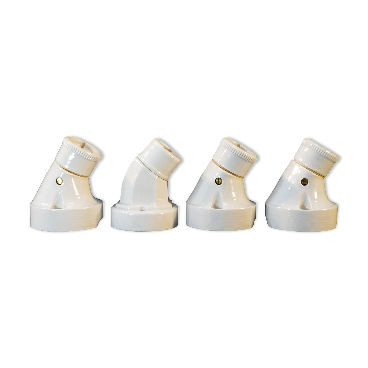 Lot de 4 appliques coudées en porcelaine art deco
