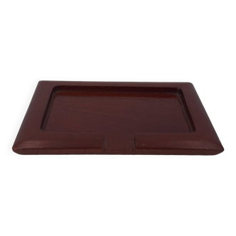 Small card holder tray in hollowed solid mahogany circa 1960 (dlg Noll) C in Paris