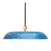 Lampe suspension en métal perforé de style milieu du siècle attribuée à Ernest Igl pour Hillebrand Leuchten, années 1960