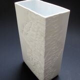 Kaiser bisquit porcelain fossil vase, Modernist 1970s West Germany.