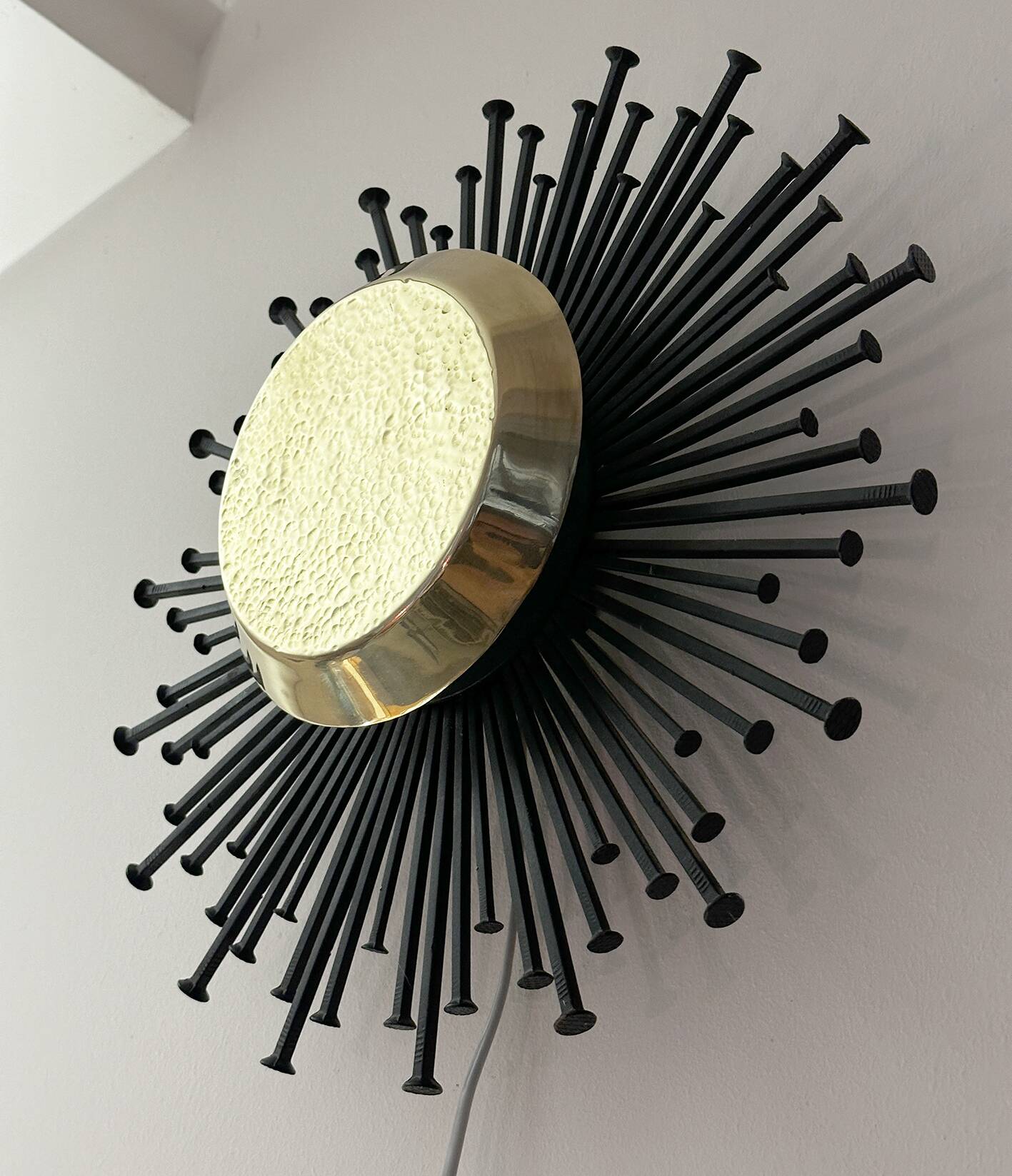 Star/Sun wall lamp made of brass and iron 40cm