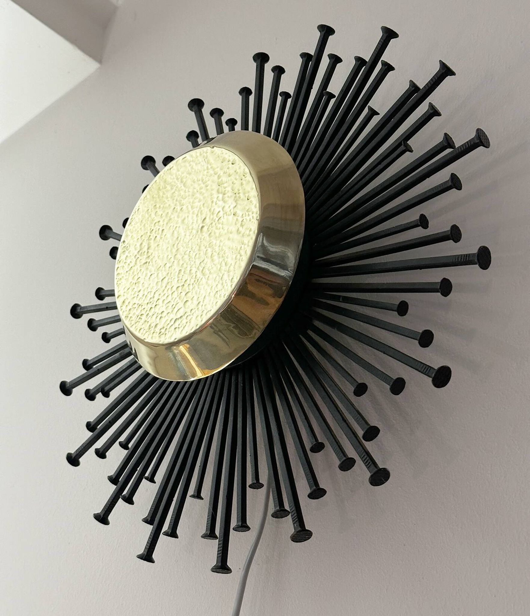 Star/Sun wall lamp made of brass and iron 40cm