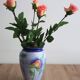 Vase à fleurs en céramique décor floral