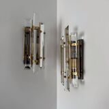 Crystal baguette wall lights from the 80s