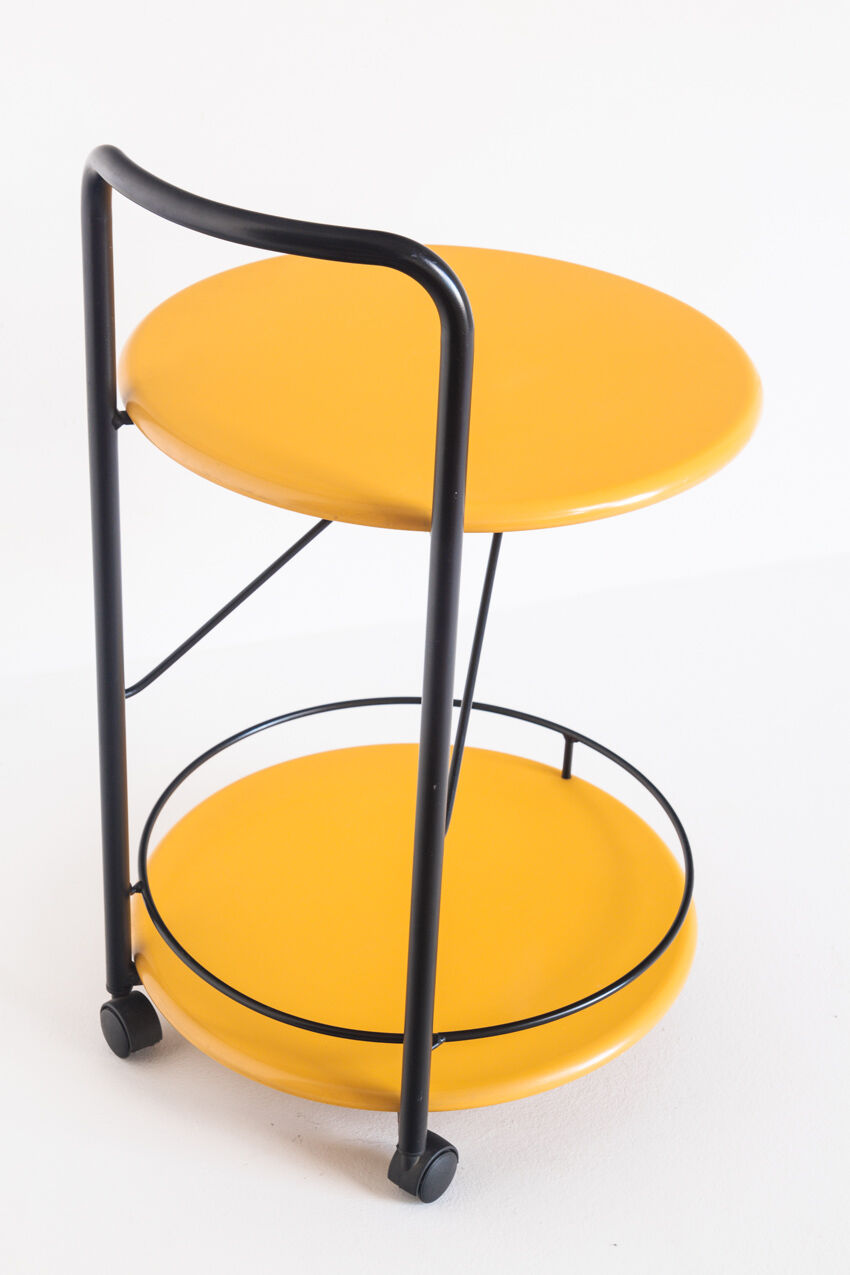 Serving table lacquered iron, france, 80s