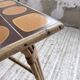 1950s rattan table with ceramic top