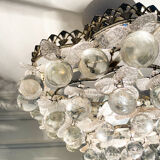 Plafonnier vintage en cristal décoré de feuilles et de grappes – Espagne année