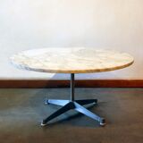 Round coffee table with marble top