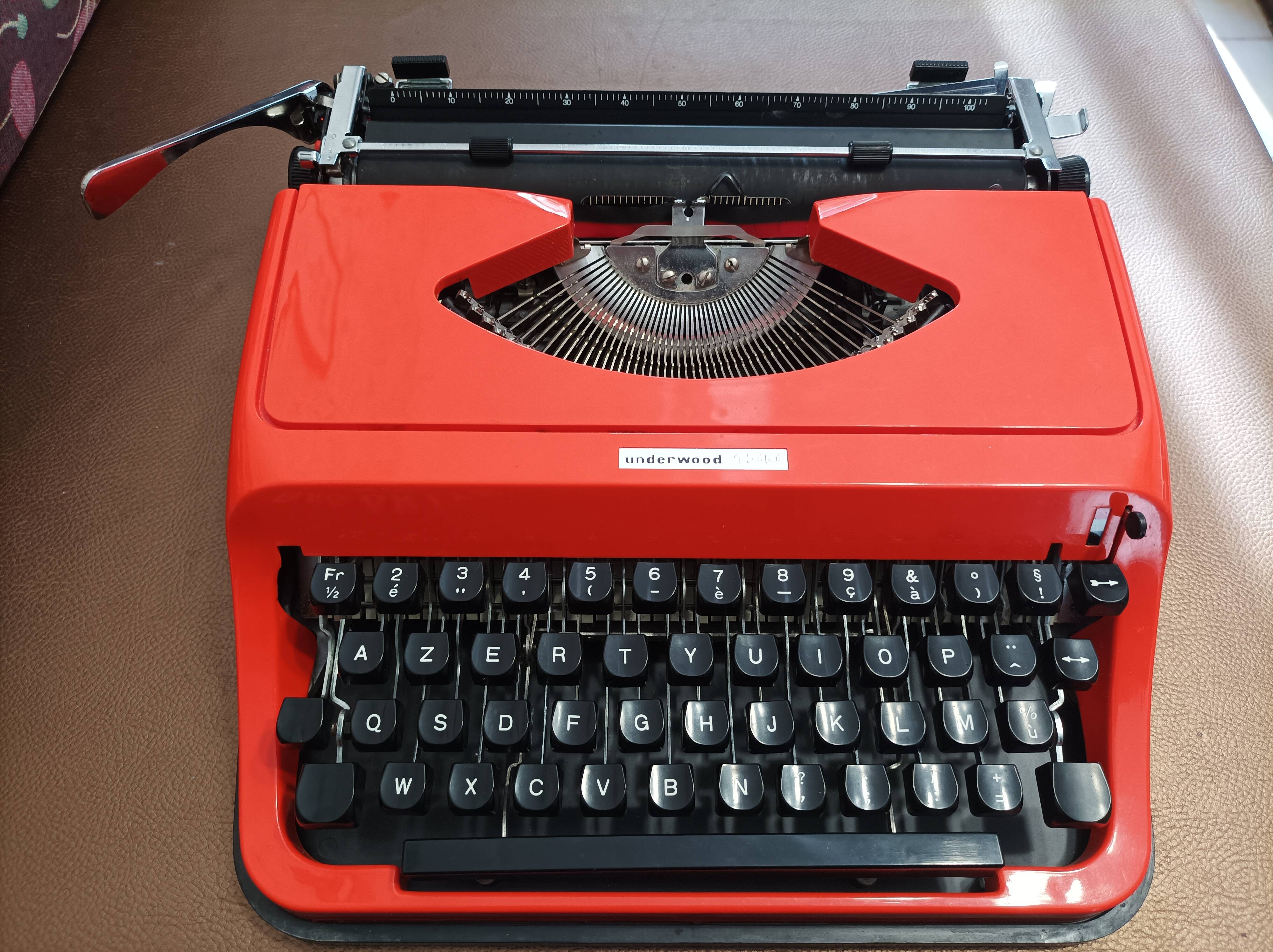 Underwood 130 orange typewriter