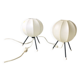 Set of two cocoon table lamps, 1950s