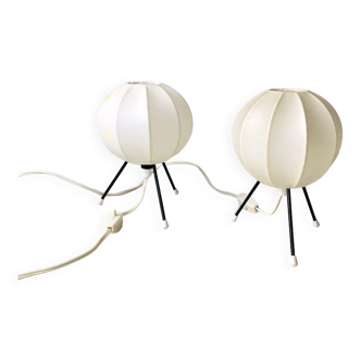 Set of two cocoon table lamps, 1950s