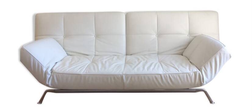 Smala Cinna white leather sofa by Pascal Mourgue
