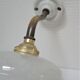 Pair of porcelain sconces brass glass of clchy white art deco