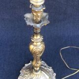 French Bronze Brass Table Lamp: Louis XV Style Vintage Lighting
