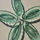 Set of 5 small pressed green glass dishes - Art Deco style / Wine