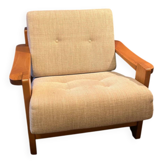 Fauteuil en orme et tissu Maison Regain