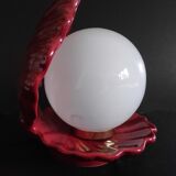Burgundy ceramic shell lamp