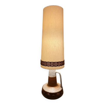 XL floor lamp by Hustadt Leuchten, studio ceramic, 1970s, mid-century, vintage, brutalist, fat lava