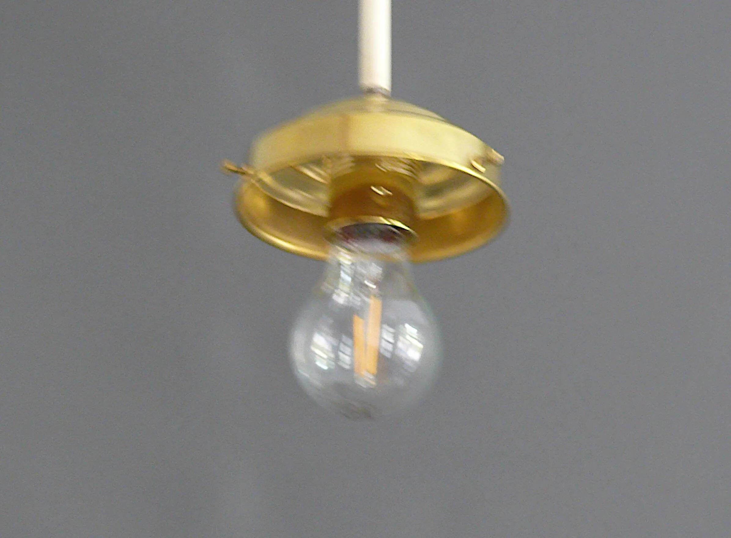 Art Deco Stab-Pendant Light with Marbled Glass Shade, Germany 1930s