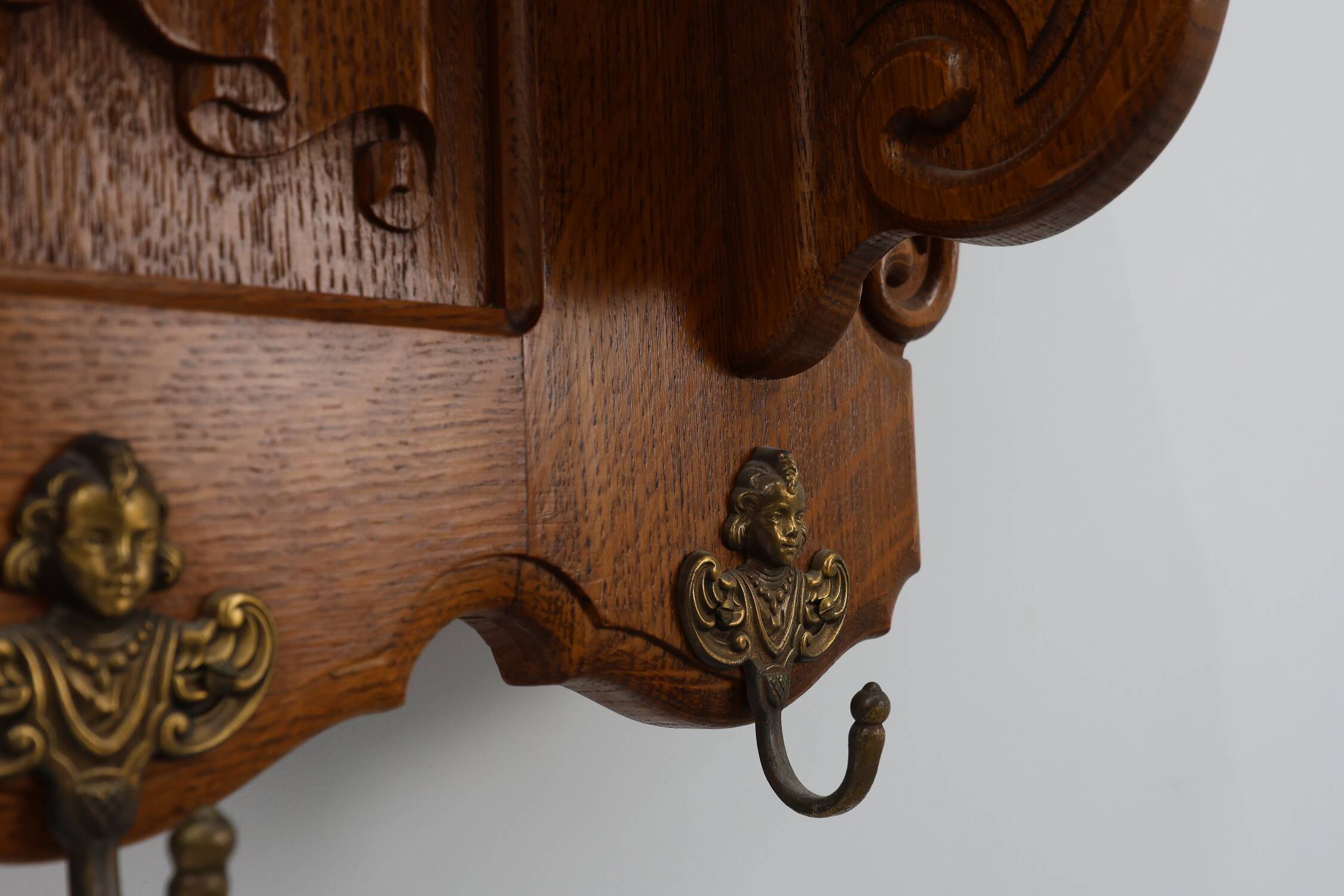 20th century Belgian Oak Coatrack in Baroque Bruegel Style