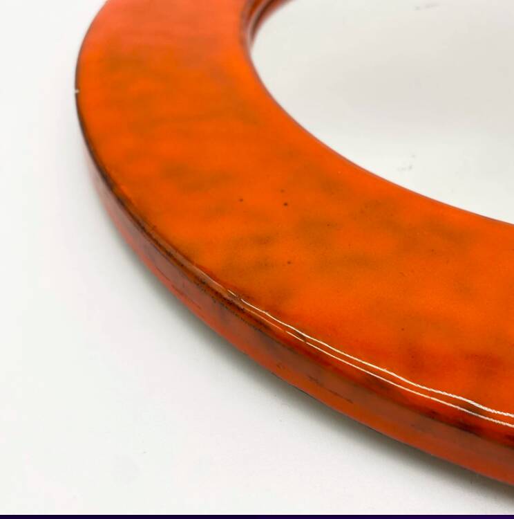Miroir céramique glaçure « orange », 1960s