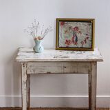 Shabby white side table