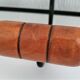 Porte-manteau moderniste mural métal et bois design années 60