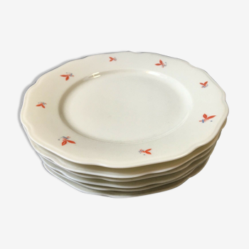 Lot of 6 plates with dessert Elfenbein porcelain German Porzellan vintage