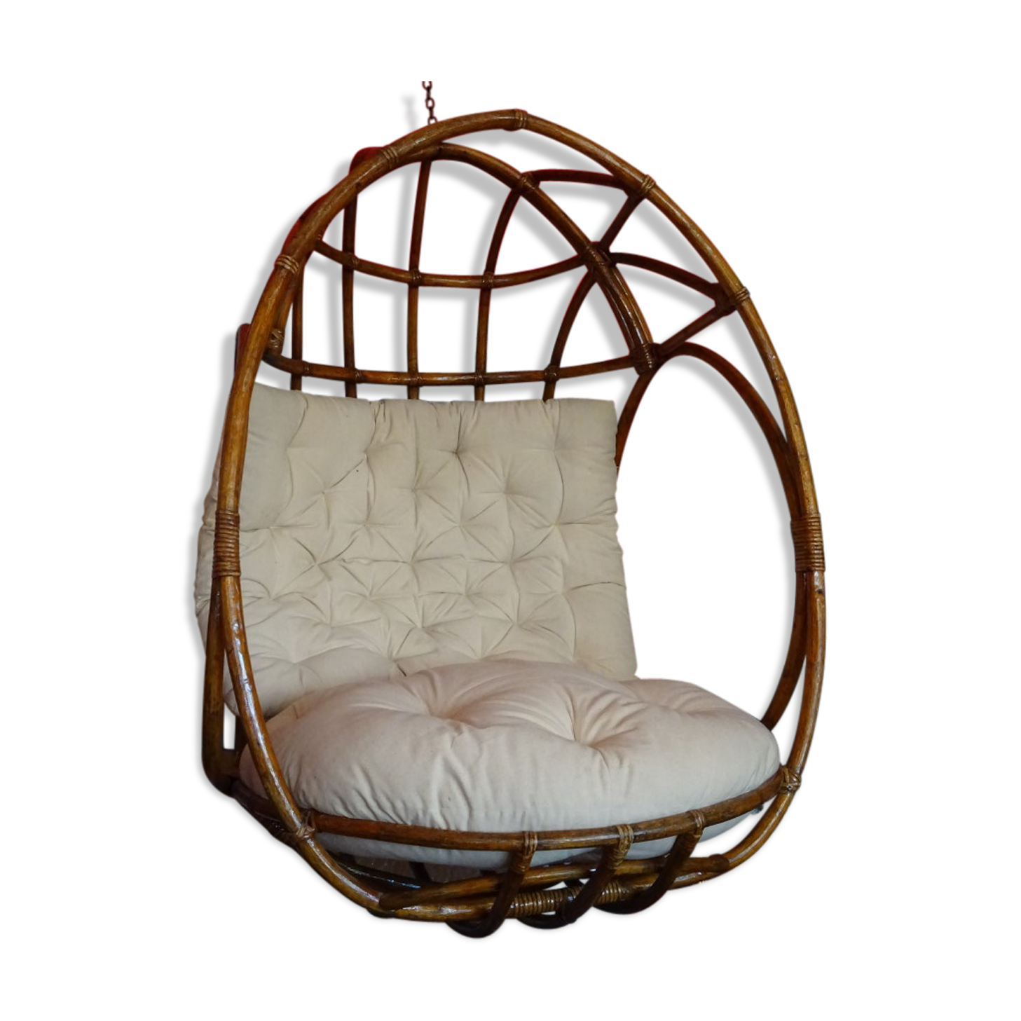 Vintage bamboo hanging armchair