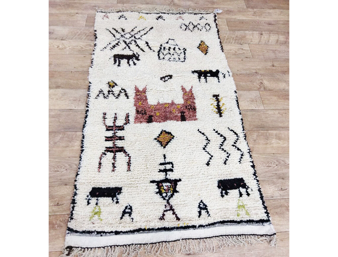Handmade moroccan berber carpet 185 x 100 cm