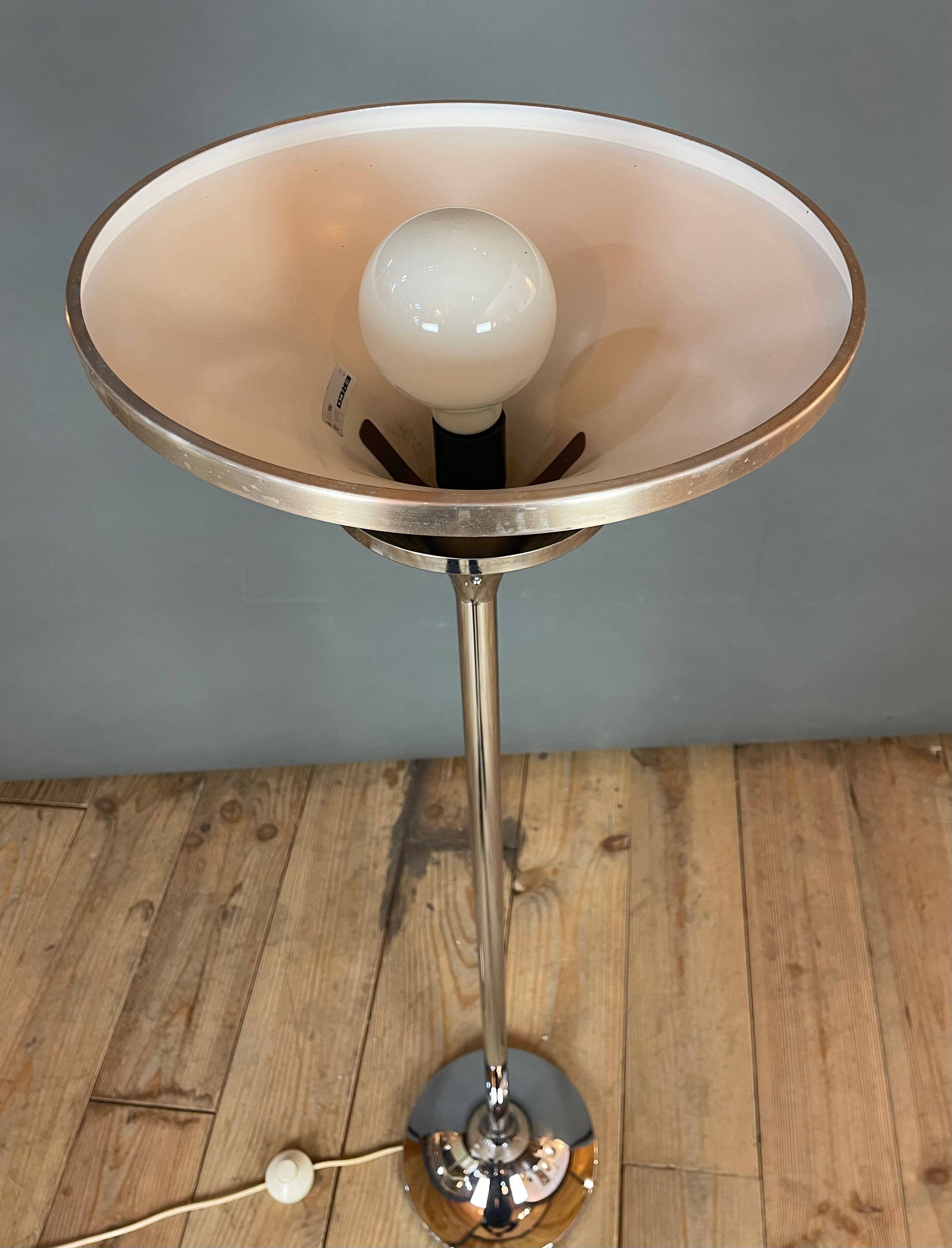 Chrome floor lamp 1970s Erco