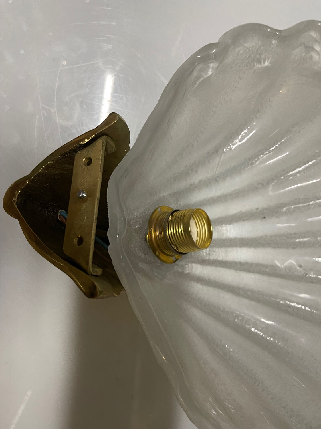 Murano Glass Shell Shaped Sconces Set of 2