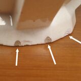 Modernist art deco ball vase in ecru white cracked glazed earthenware, signed saint clement n° 778