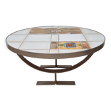 Table basse Jean Gregorieff Roche Bobois années 70, céramique, 77 cm