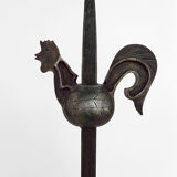 Lampadaire au coq en fer forgé par Jean Touret pour les Ateliers Marolles, circa 1950