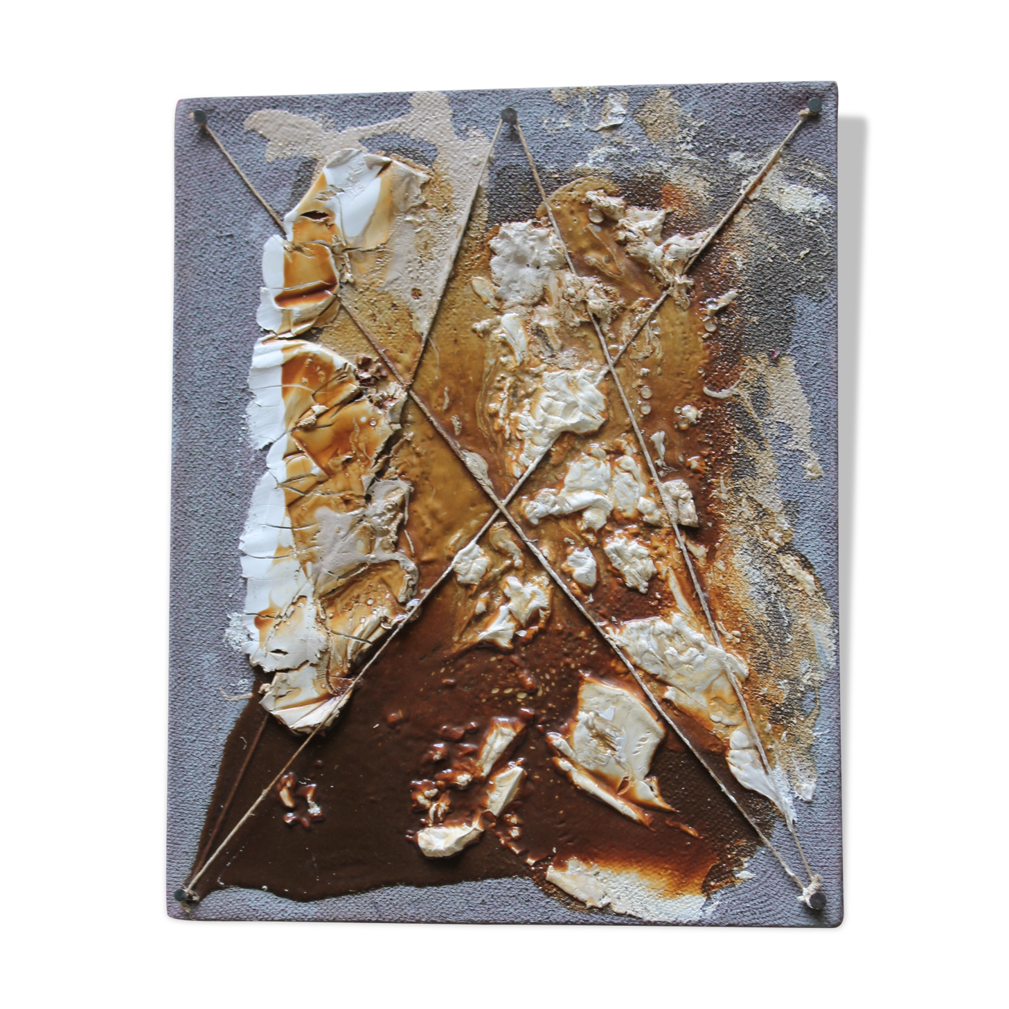 Peinture abstraite "Cordage matière"