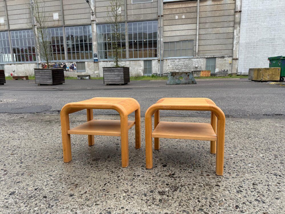 Mid-century Danish Brutalist bedside tables by Villy Nørgaard, 1984, set of 2