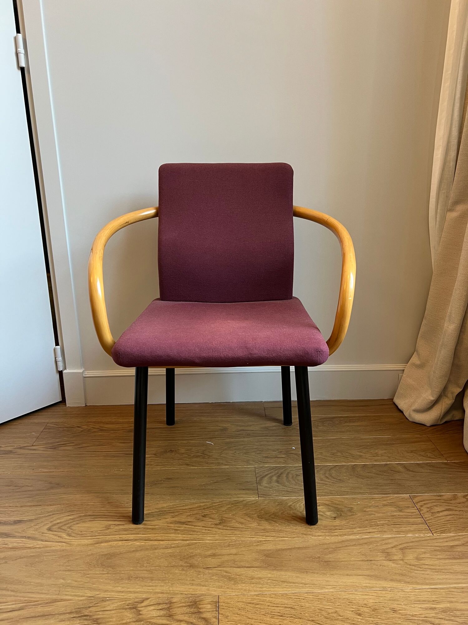 Mandarin chair by Ettore Sottsas for Knoll - bamboo armrest - rare