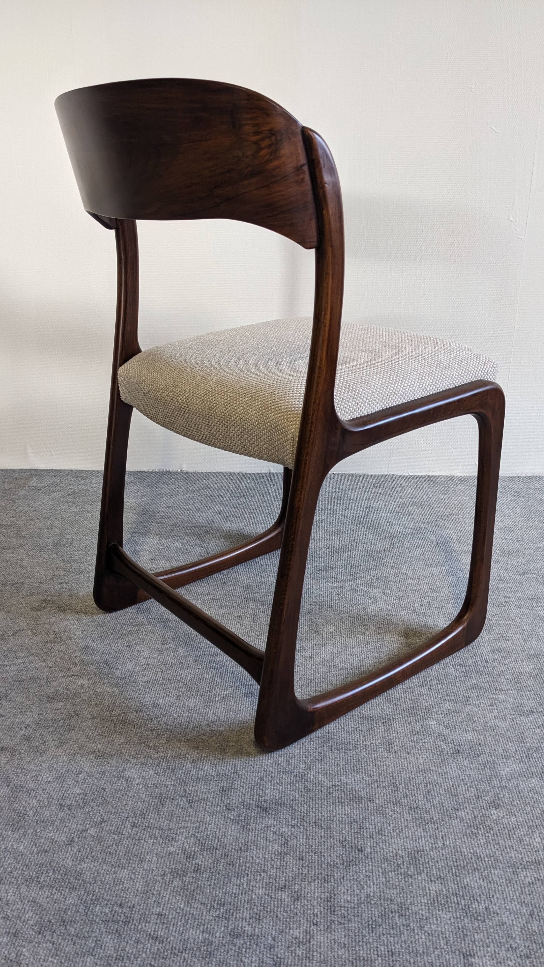 Series of 6 Baumann sled chairs from the 60s/70s