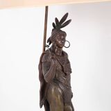 Pair of spelter lamps