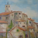 Huile sur toile signée Usselmann, Bézaudun-les-Alpes 06