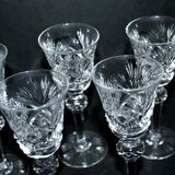 et of 5 diamond cut crystal liqueur glasses