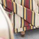 American sofa and armchair in original striped fabric from the 1970s