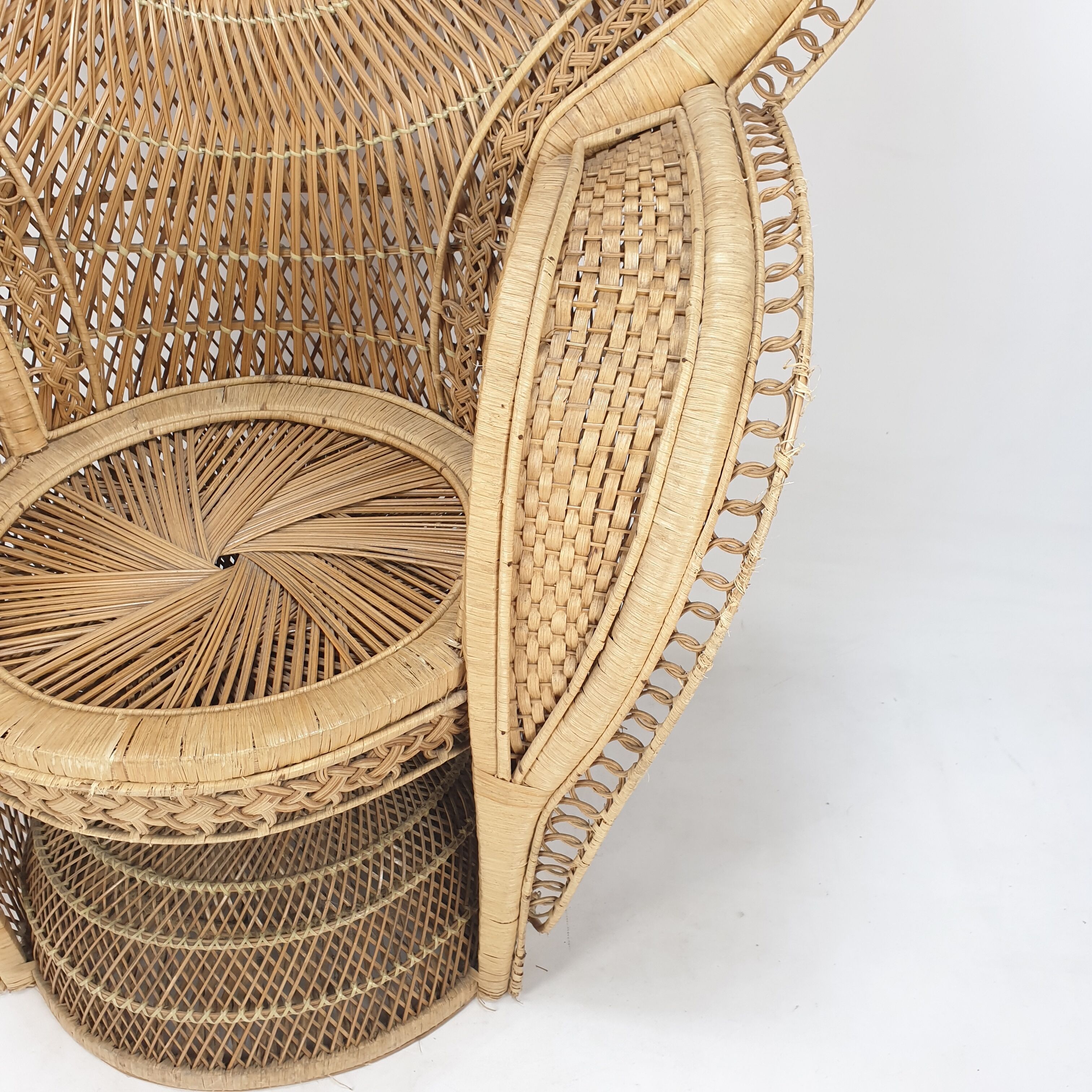 Emmanuelle in rattan and wicker armchair Italy 1960's