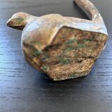 Zoomorphic ashtray in patinated bronze