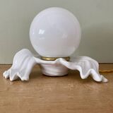 Old lamp in white and opaline ceramic