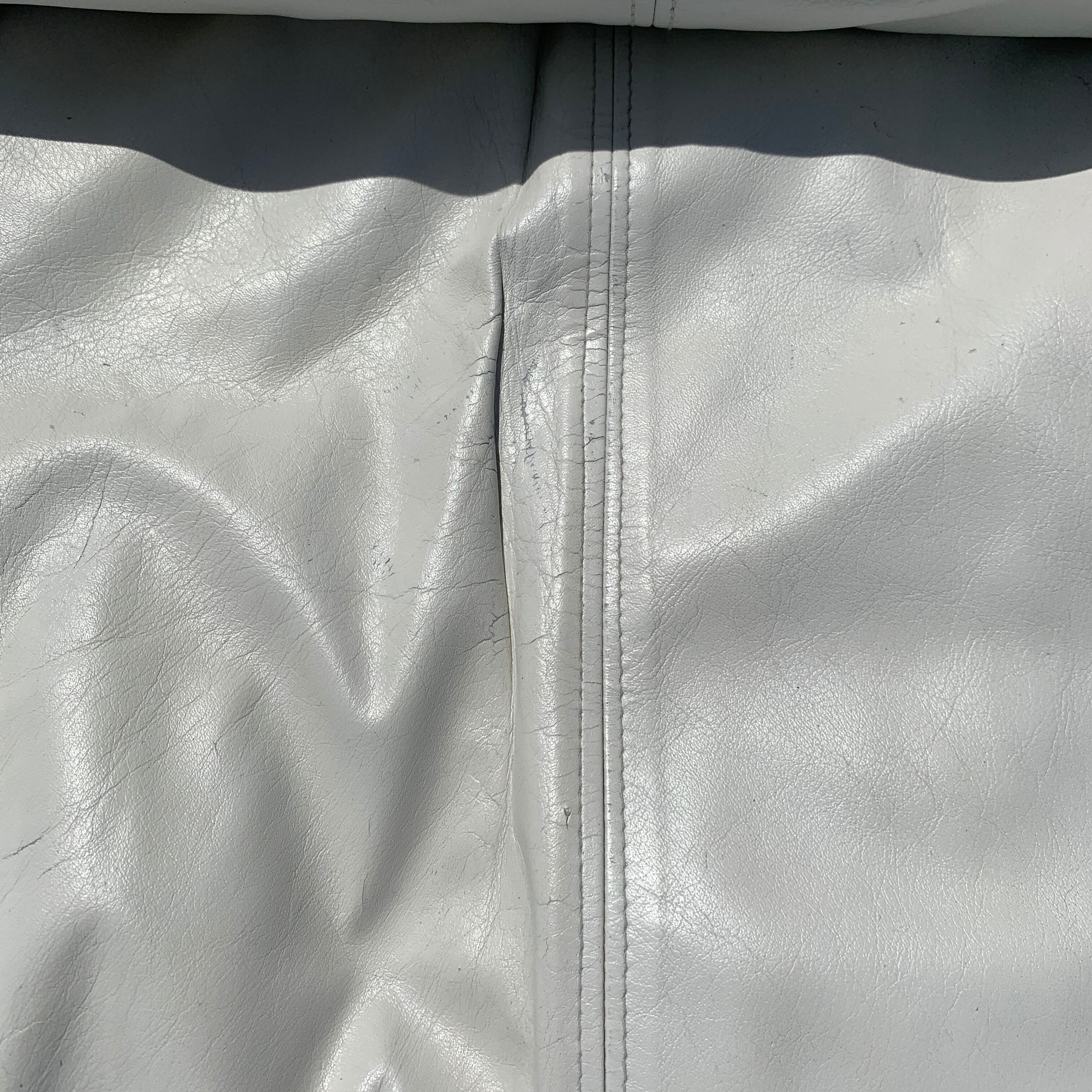 Danish Komfort white leather sofa