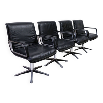 Set of 4 Wilkhahn Delta swivel chairs