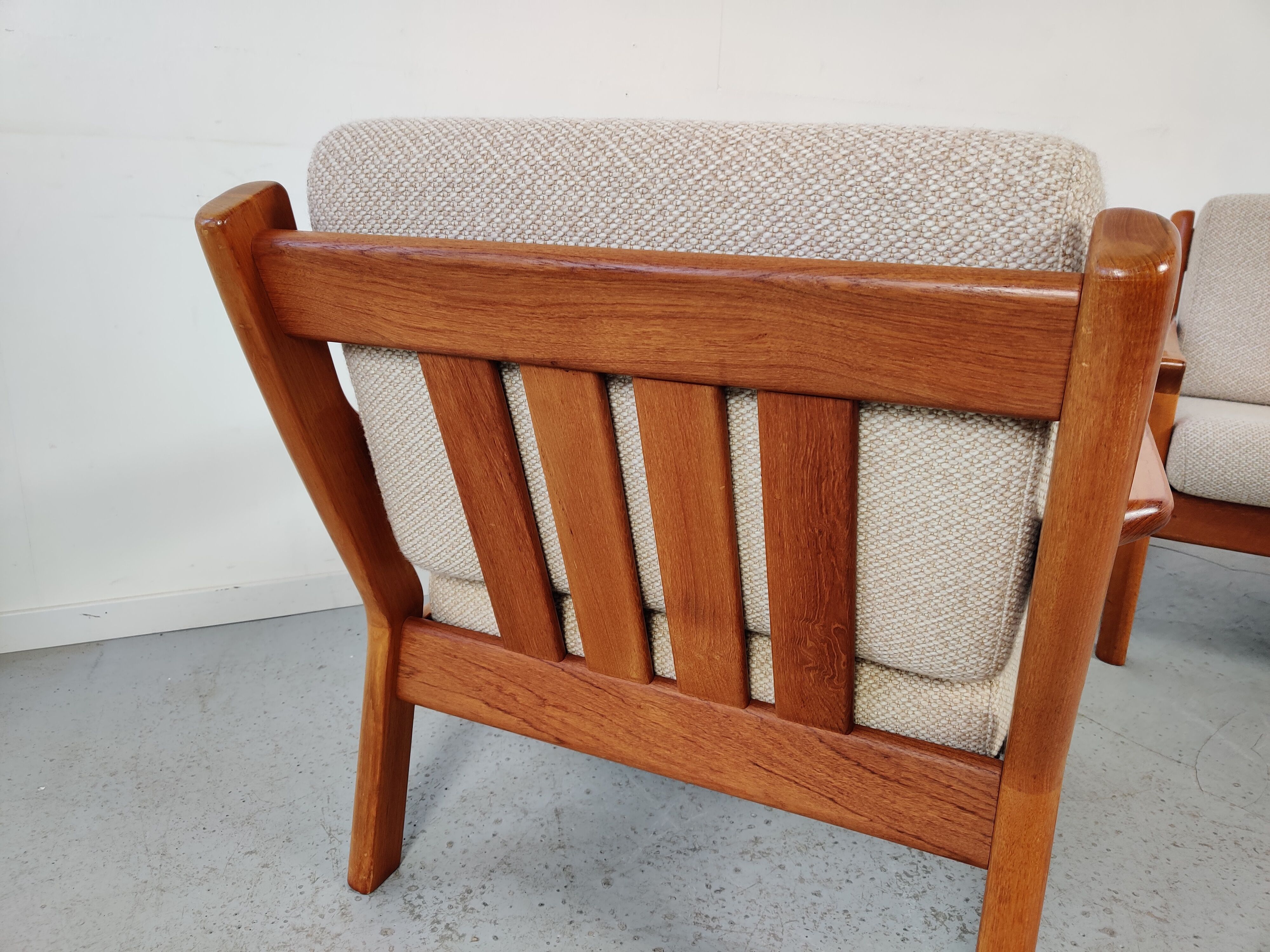 Juul Kristensen teak armchair pair for Glostrup, Denmark 60s