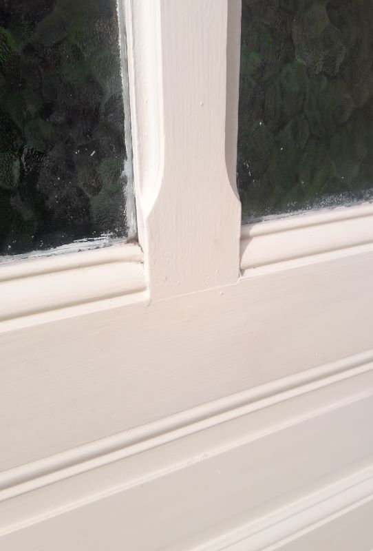 Old translucent glass communication door 82.5x214.2cm